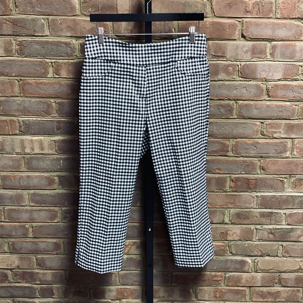 Ruby Rd Black & White Checked Capri Size 8 New - image 2